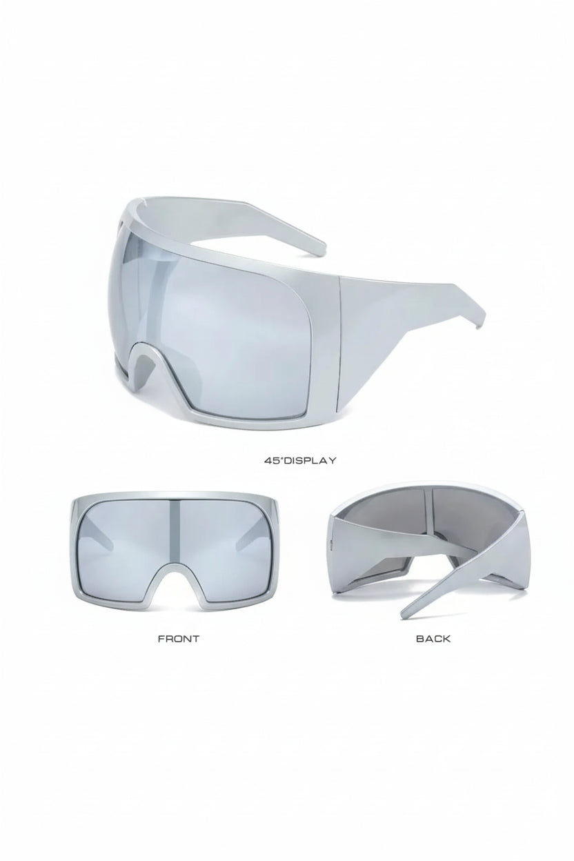 SPORTSONNENBRILLE – CYCLING & SKI BRILLE – UV SCHUTZ SPORT BRILLE – TRANSPARENT / SILBER