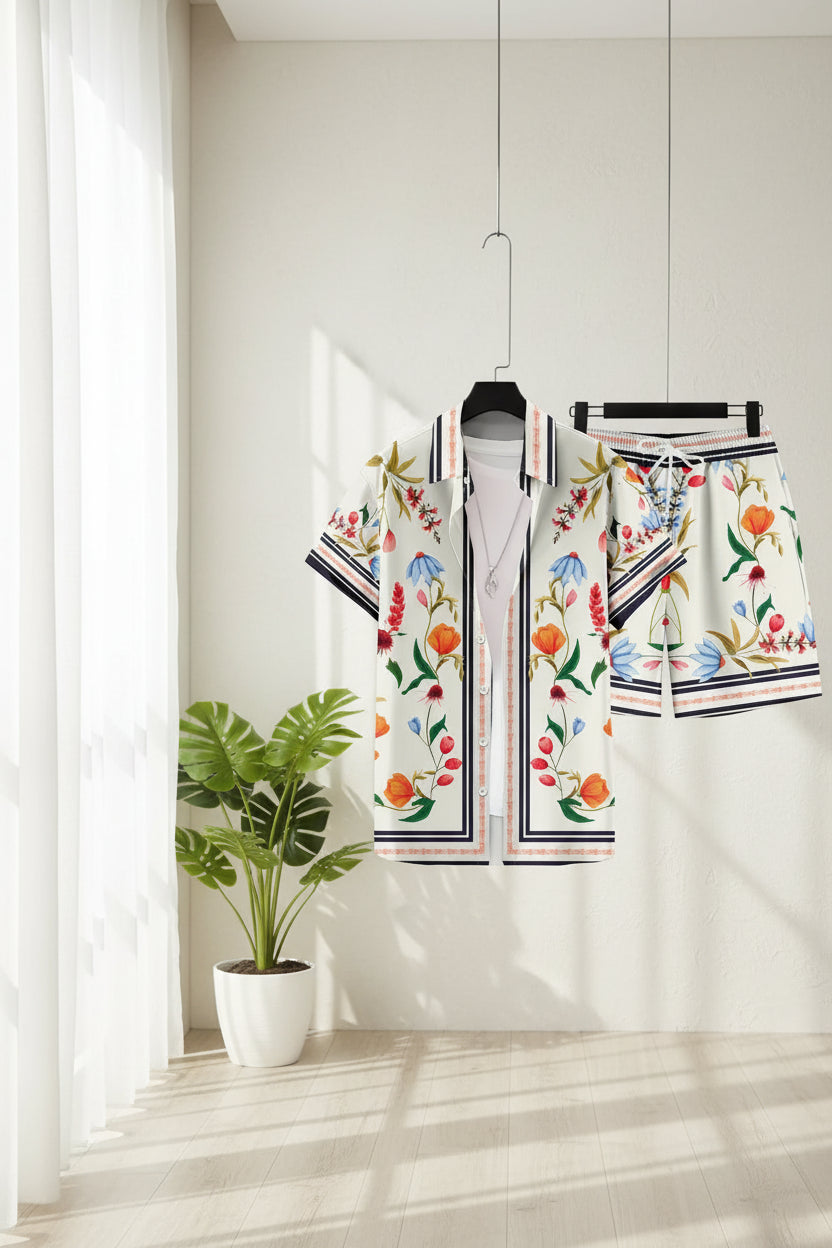 LEICHT, ATMUNGSAKTIV & STYLISCH – DUNKELBLAUES FLORALES SET – MUST-HAVE