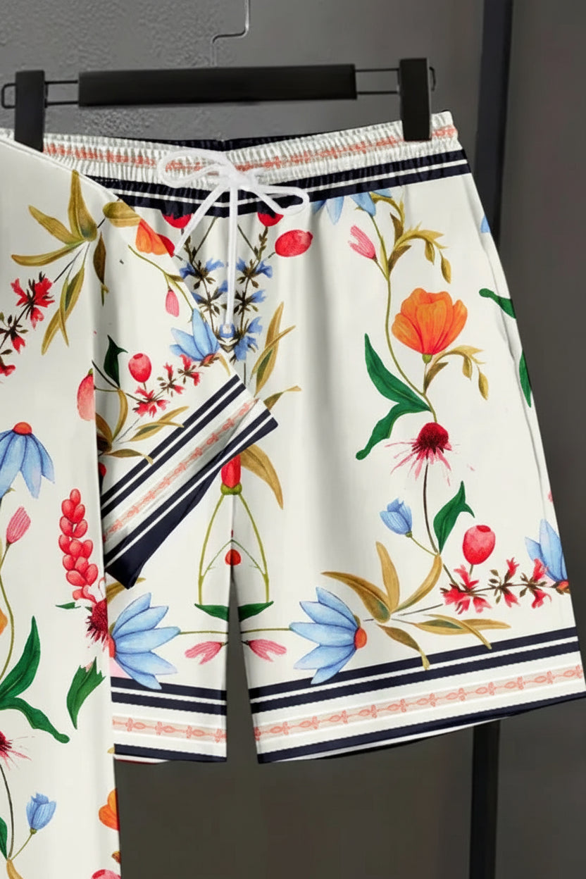 LEICHT, ATMUNGSAKTIV & STYLISCH – DUNKELBLAUES FLORALES SET – MUST-HAVE