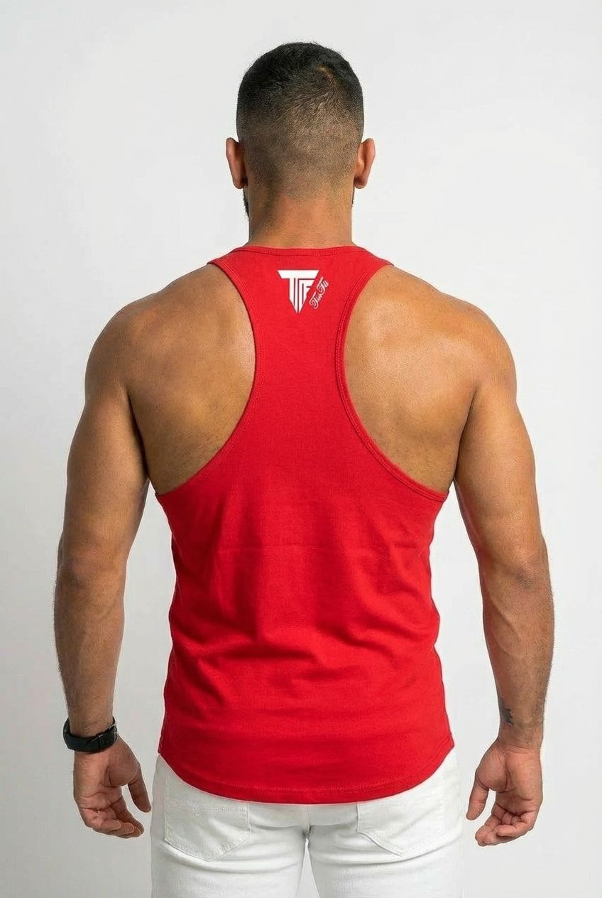 SLIM FIT TANK TOP HERREN – ROT – FITNESS SHIRT FÜR SOMMER & GYM
