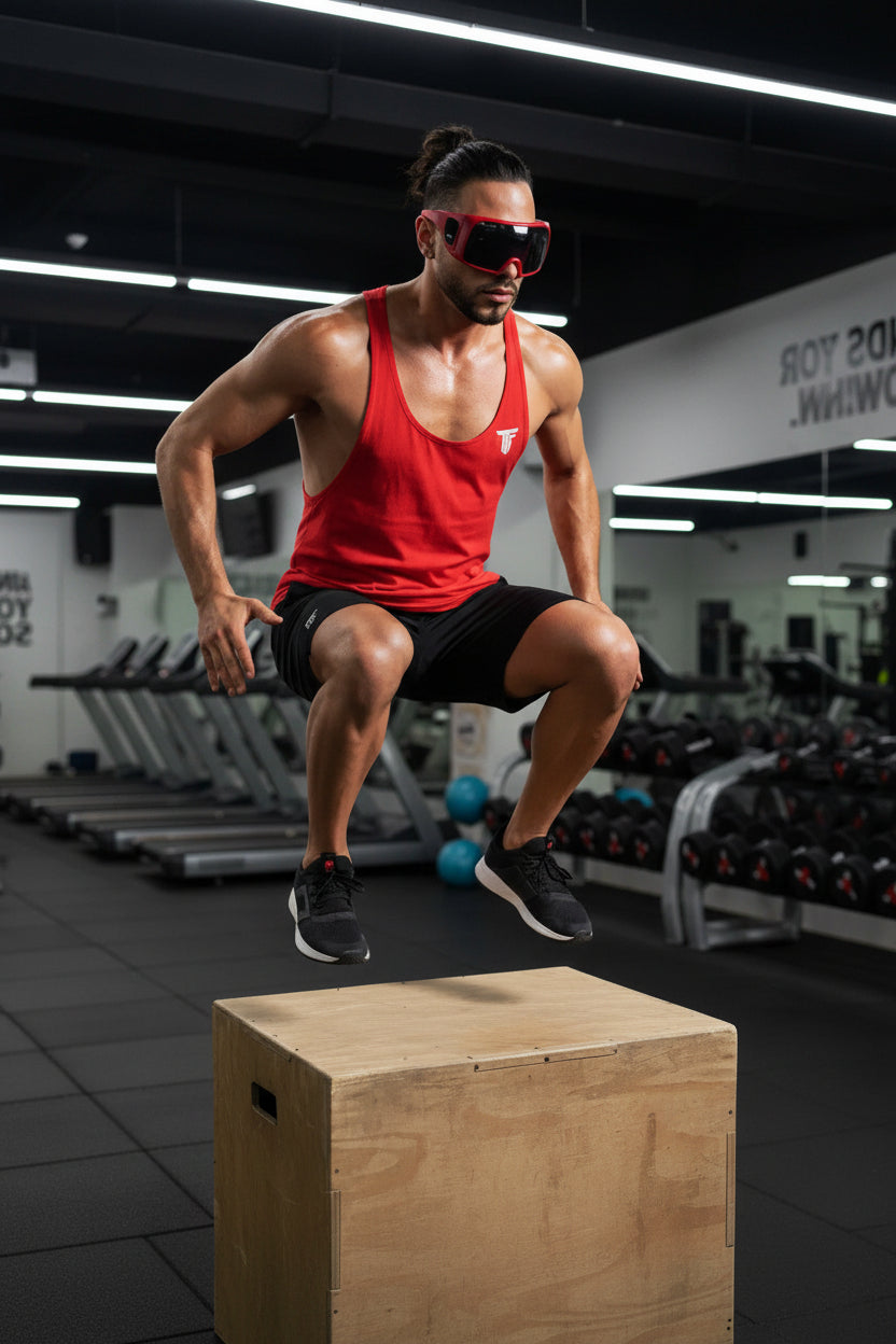 SLIM FIT TANK TOP HERREN – ROT – FITNESS SHIRT FÜR SOMMER & GYM